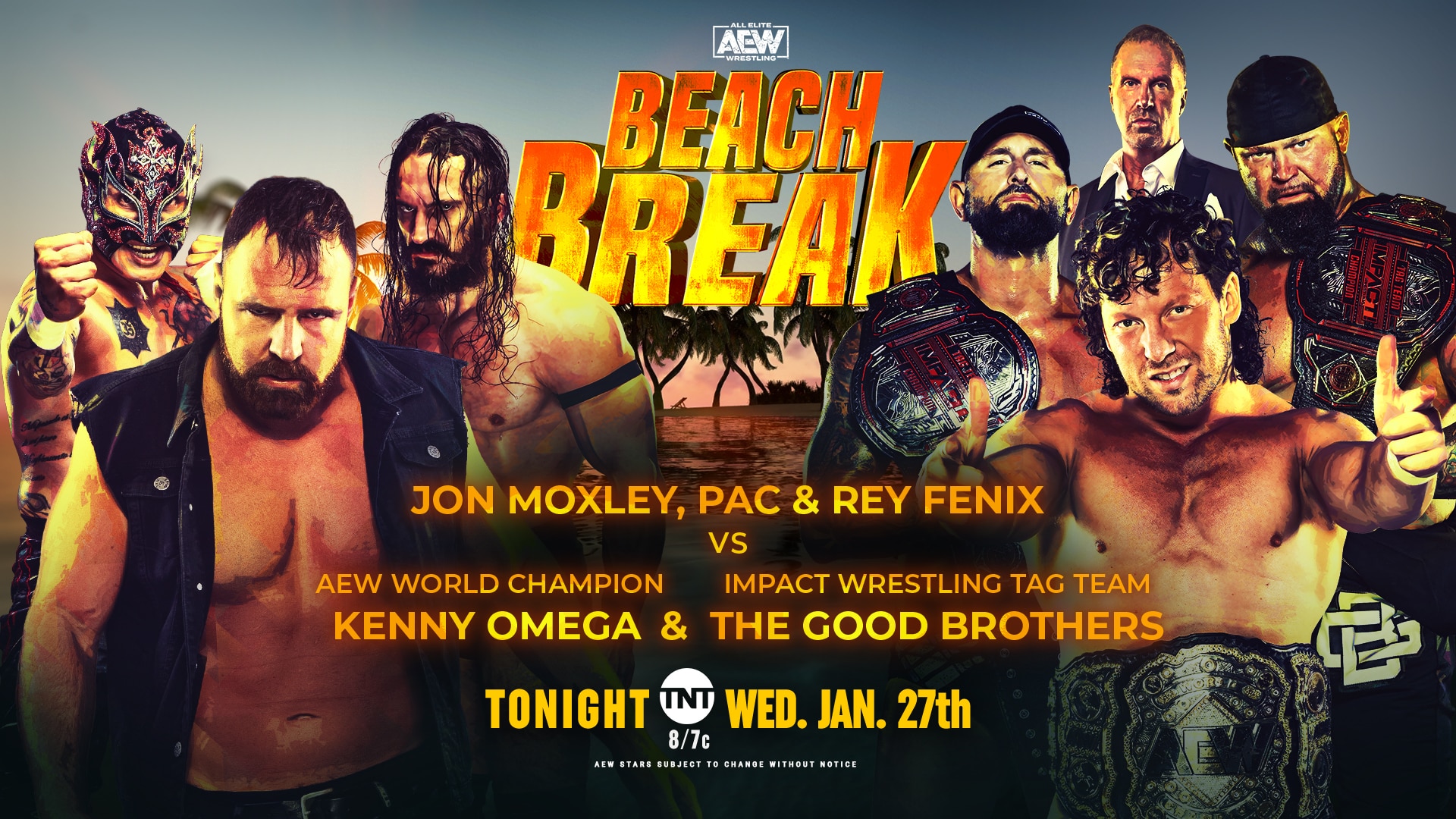 Kenny Omega & Good Brothers vs MOX & Rey Fenix & PAC