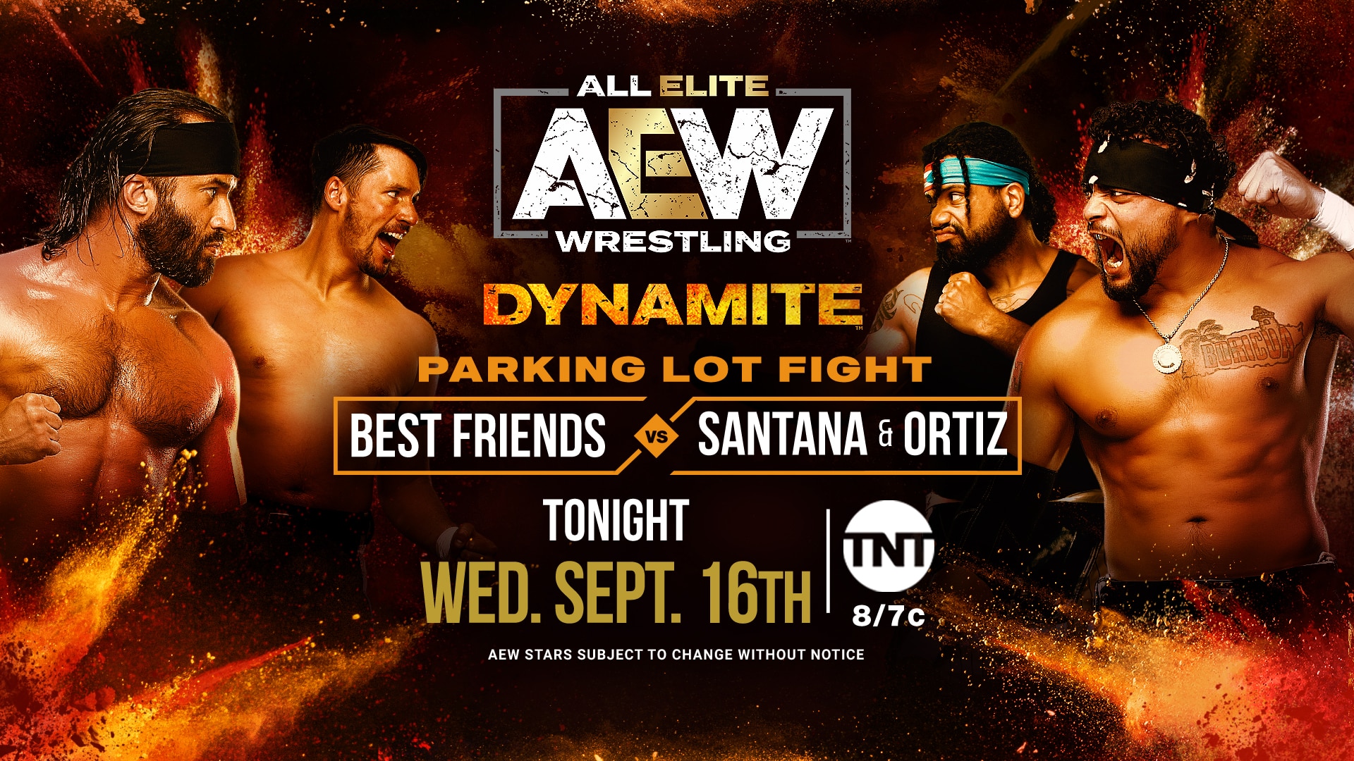 Santana & Ortiz vs Best Friends PARKING LOT FIGHT